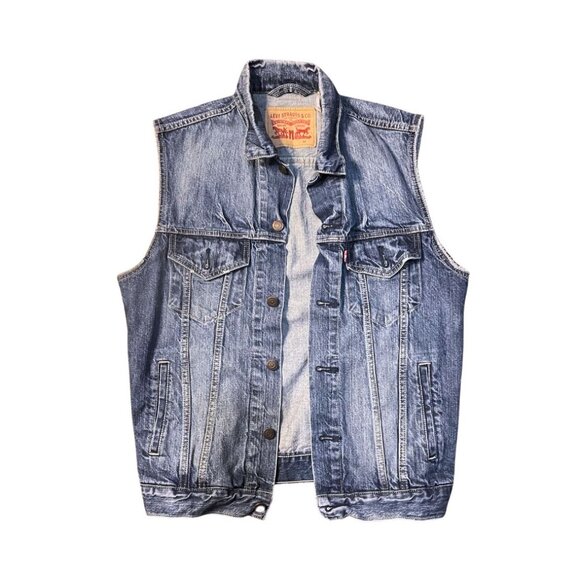 Levi's Blue Denim Vest - Picture 1 of 2